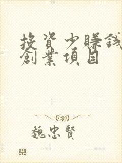 投资少赚钱多的创业项目