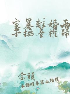 家暴离婚两个孩子抚养权归谁
