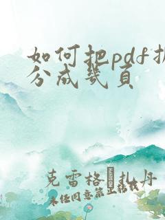 如何把pdf拆分成几页