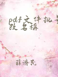pdf文件批量改名称