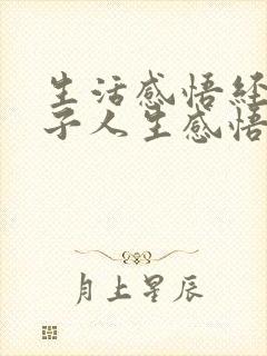 生活感悟经典句子人生感悟