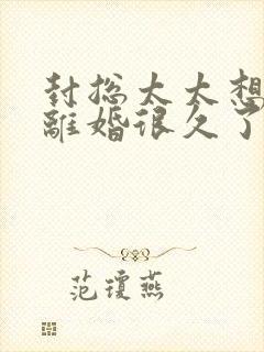 封总太太想和你离婚很久了大结局