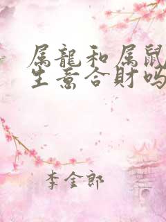 属龙和属鼠的做生意合财吗