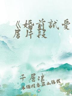 《婚前试爱》圆房片段