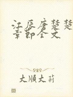 江辰唐楚楚最新章节全文