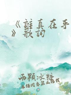 《谁真在乎过你》歌词