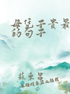 母凭子贵最经典的句子