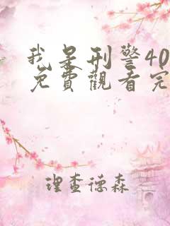 我是刑警40集免费观看完整版高清