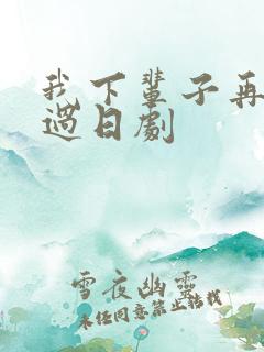 我下辈子再好好过日剧
