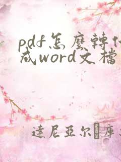 pdf怎么转化成word文档