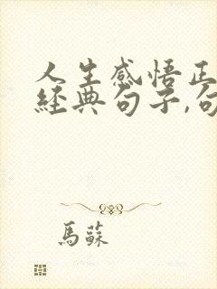 人生感悟正能量经典句子,句句精辟有哲理