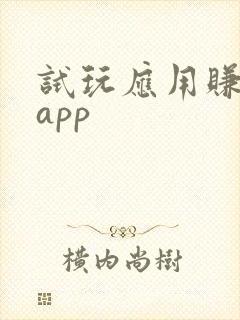 试玩应用赚钱的app