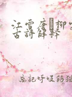 江雪唐·柳宗元古诗解释