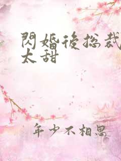闪婚后总裁娇妻太甜