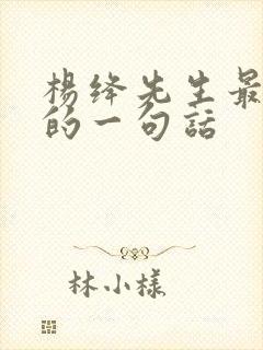 杨绛先生最经典的一句话