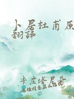 卜居杜甫原文及翻译
