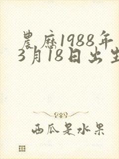 农历1988年3月18日出生命运