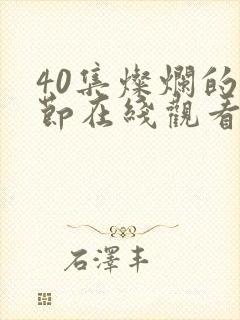 40集灿烂的季节在线观看免费