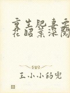 重生肥妻要翻身花昭叶深阅读