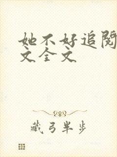 她不好追阅读全文全文