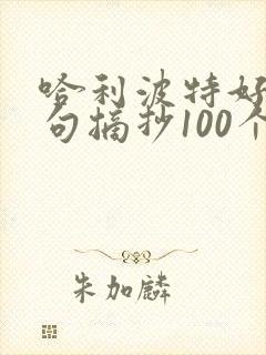 哈利波特好词好句摘抄100个