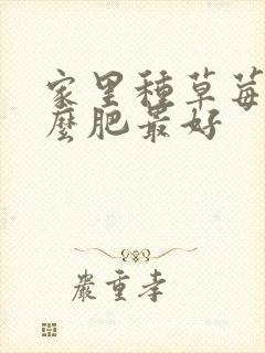 家里种草莓施什么肥最好