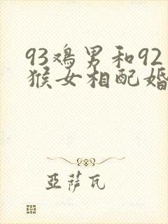 93鸡男和92猴女相配婚姻如何