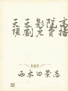 天天影院高清电视剧免费播放