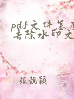 pdf文件怎么去除水印文字