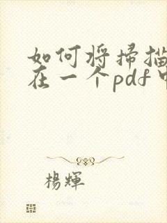 如何将扫描件放在一个pdf中