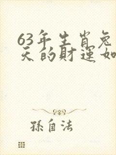 63年生肖兔今天的财运如何