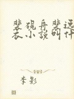 裴砚舟裴逸赵蝉衣小说叫什么名字啊