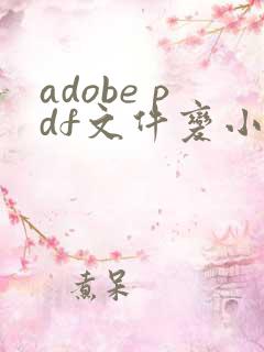 adobe pdf文件变小的简单方法