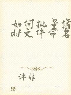 如何批量修改pdf文件命名