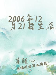 2006年12月21日生辰八字