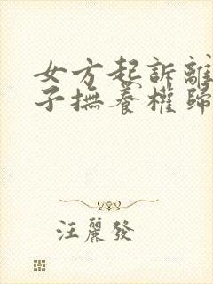 女方起诉离婚孩子抚养权归谁