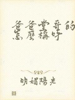 爸爸堂哥的老婆怎么称呼