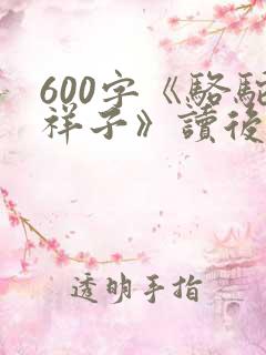 600字《骆驼祥子》读后感