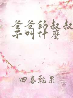 爸爸的叔叔的儿子叫什么