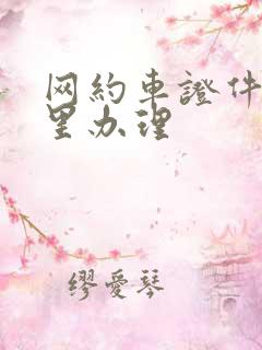 网约车证件去哪里办理
