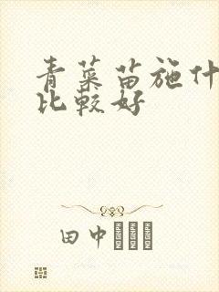 青菜苗施什么肥比较好