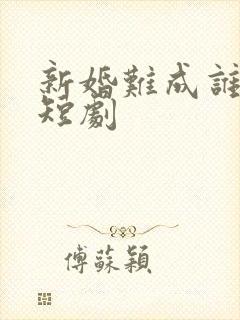 新婚难成谁之错短剧