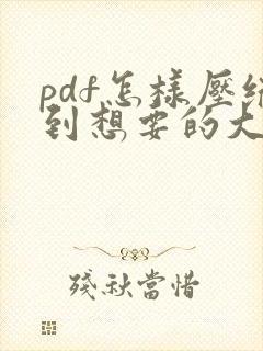 pdf怎样压缩到想要的大小在线