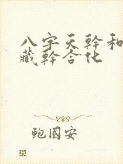 八字天干和地支藏干合化