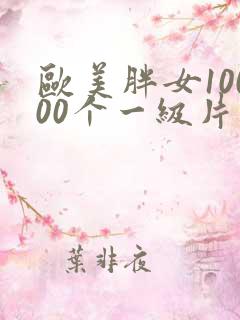 欧美胖女10000个一级片