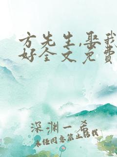 方先生,娶我可好全文免费下载txt