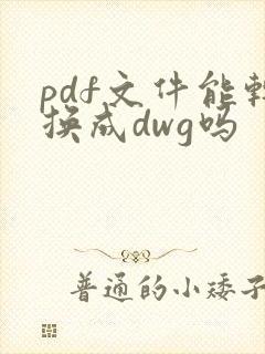 pdf文件能转换成dwg吗