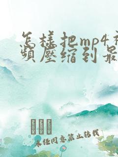 怎样把mp4视频压缩到最小