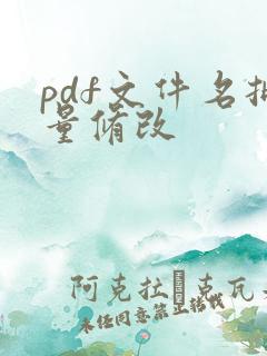 pdf文件名批量修改