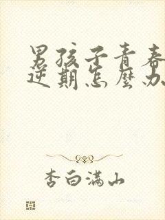 男孩子青春期叛逆期怎么办